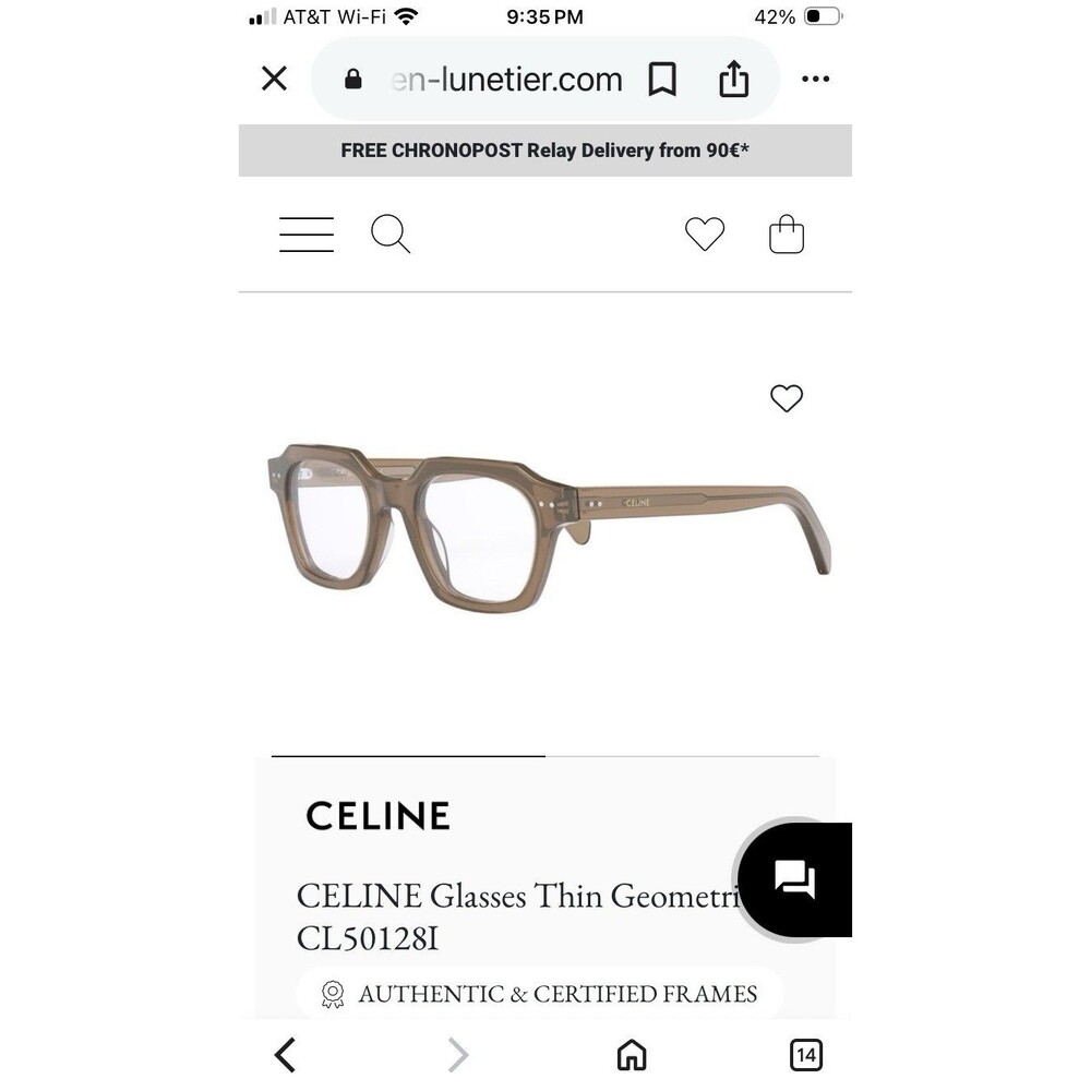 Celine C1501281 Eyeglasses Tortoiseshell Geometric & Case NEW box Eye Glasses - Picture 9 of 10